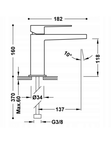 Bateria umywalkowa Tres SLIM EXCLUSIVE Matowa biel 20210301BM