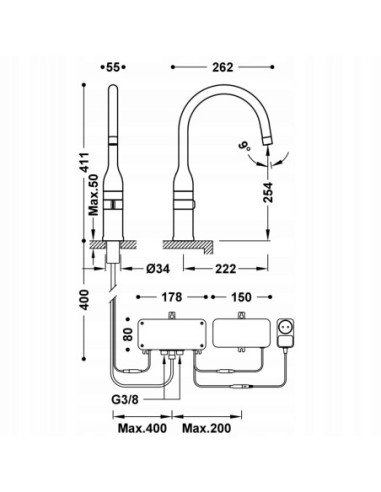 Bateria elektroniczna kuchenna Tres Zen stal 23044501AC