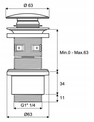 Korek klik-klak okrągły Excellent ARIN.1485.01GL