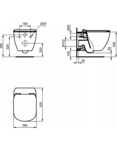 Miska podwieszana WC Ideal Standard TESI