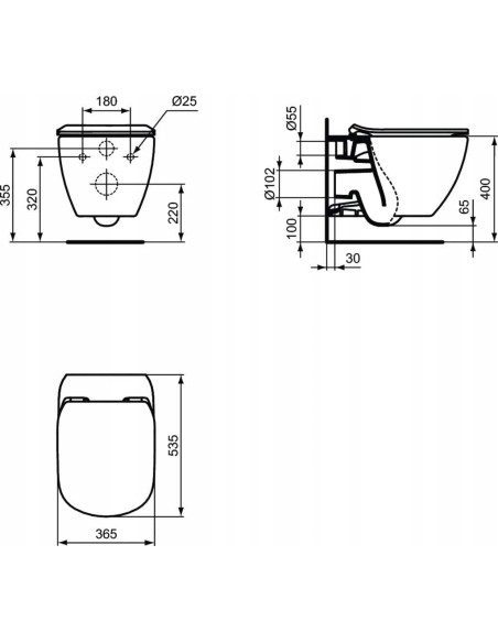 Miska podwieszana WC Ideal Standard TESI