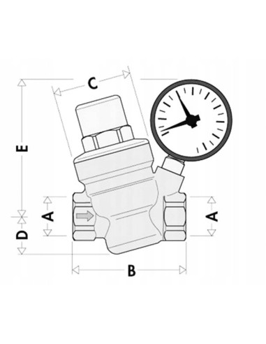 caleffi regulator ciśnienia wody z manometrem 533251