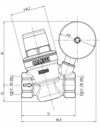 caleffi regulator ciśnienia wody z manometrem 533251