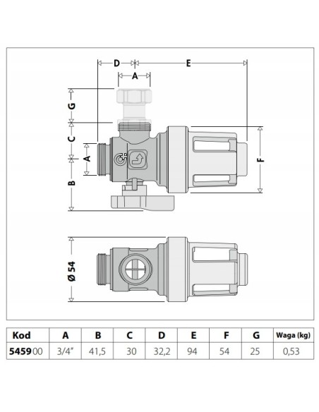 Caleffi urządzenie filtrujące z magnesem 545900
