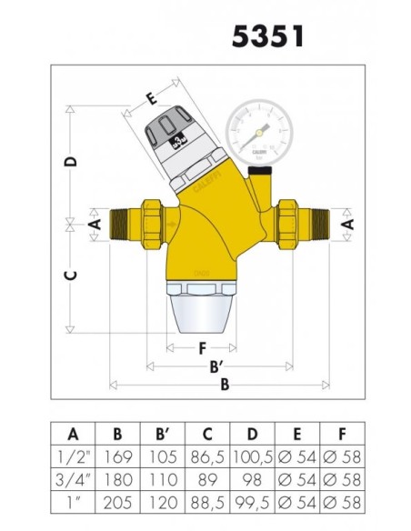 CALEFFI REDUKTOR CIŚNIENIA.25 Z MANOM+FILTR 535161