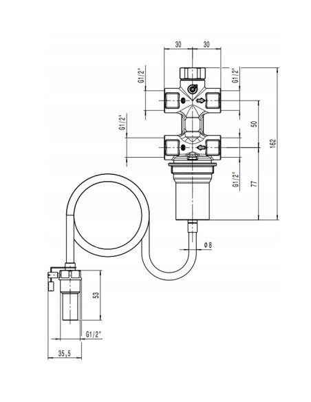 CALEFFI ZAWÓR OCHRONNY KOTŁA 5444 DN15 544400