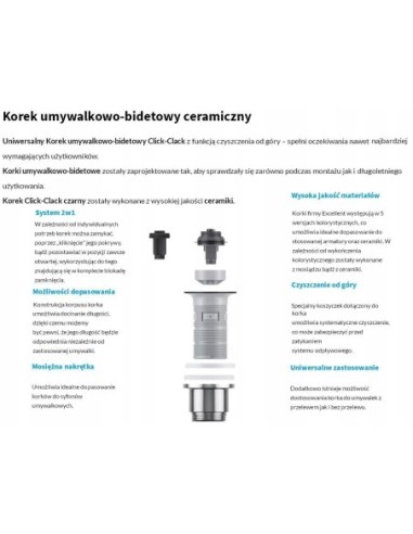 EXCELLENT Korek umywalkowy click-clack miedź szczotkowana ARIN.1485.01CB