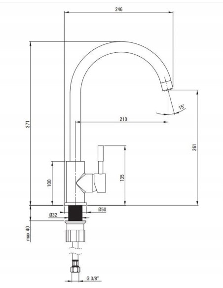 Bateria kuchenna stojąca Deante Lima stal szczotkowana