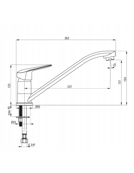 Deante Bateria zlewozmywakowa Boro chrom BMO_060M