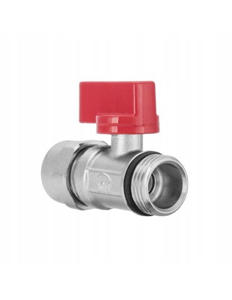 INVENA ZAWÓR KULOWY 1/2"x16 MINI DO PEX CZERWONY ZK-57-C15-C