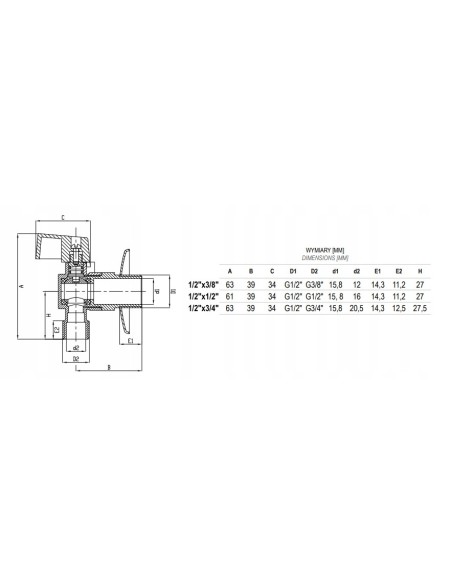 Zawór kątowy Invena 3/4'' ZW-11-020-L