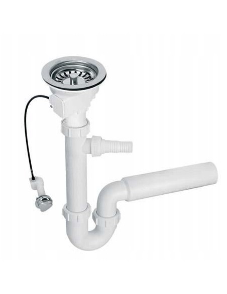 Syfon automatyczny zlewozmywakowy MCALPINE rurowy, chrom HC7+PUFS113R-CP