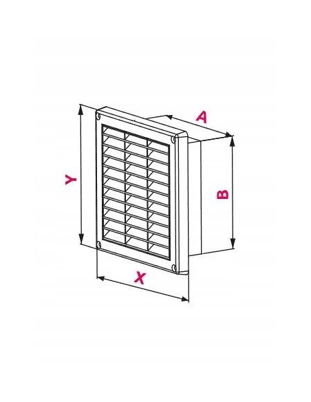 Awenta Kratka wentylacyjna Styl 12,8X19,7 z siatką T57