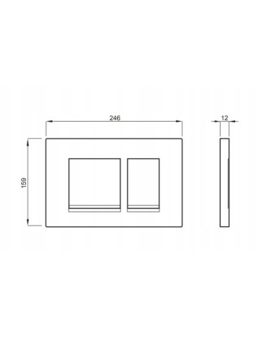 Schwab Przycisk spłukujący do WC srebrny dwudzielny P67-0120-0250