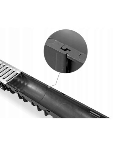 Kanał ze stalową kratką - Odpływ liniowy SL10081100