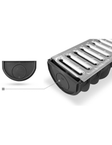 Kanał ze stalową kratką - Odpływ liniowy SL10081100