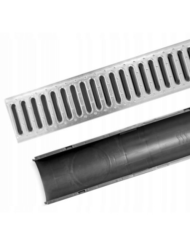 Kanał ze stalową kratką - Odpływ liniowy SL10081100