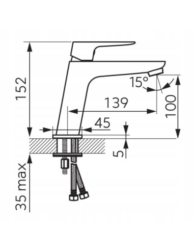 Bateria umywalkowa stojąca Ferro czarny BVI2VLGM