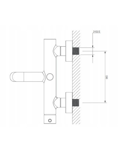 Bateria wannowa jednouchwytowa ścienna Omnires chrom Y1230CR