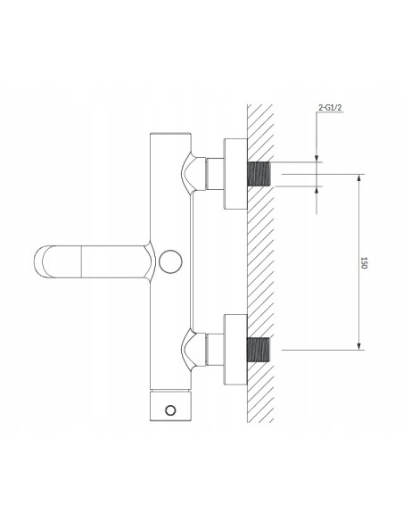 Bateria wannowa jednouchwytowa ścienna Omnires chrom Y1230CR