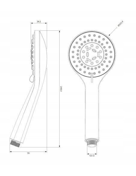 Bateria wannowa jednouchwytowa ścienna Omnires chrom Y1230CR