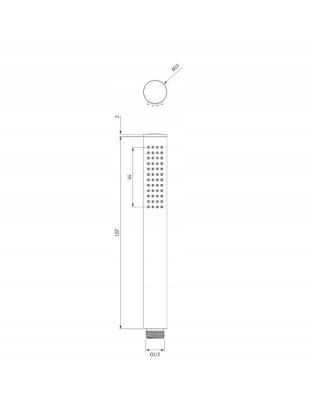 OMNIRES MICRO-RCR Słuchawka prysznicowa 1-funkcyjna CHROM