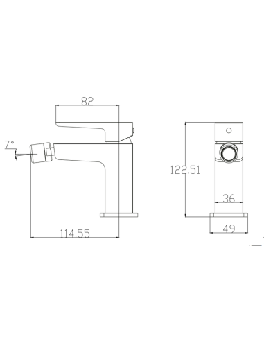 Bateria bidetowa Omnires Parma czarny mat PM7420BL