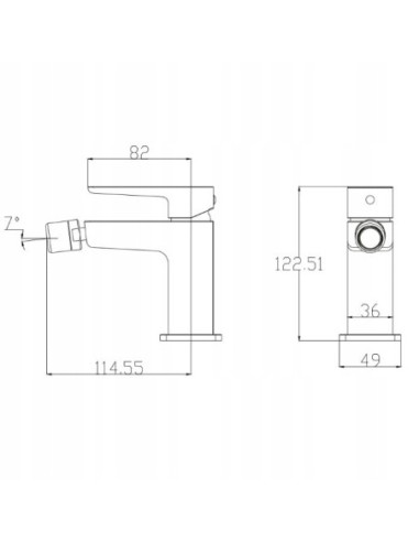 Bateria bidetowa Omnires Parma czarny mat PM7420BL