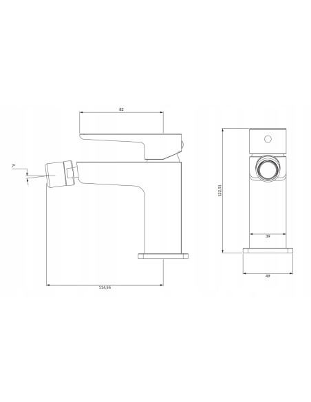 Bateria bidetowa Omnires Parma czarny mat PM7420BL