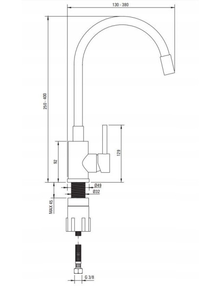 Bateria kuchenna stojąca Deante LUNO czarny, srebrny BOC_B720