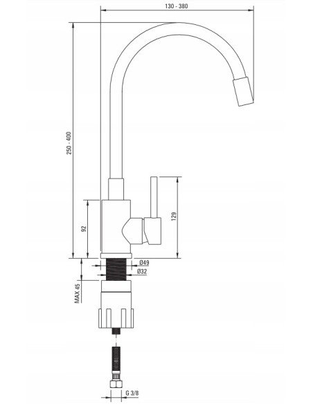 Bateria kuchenna stojąca Deante Luno czarna BOC_N72M