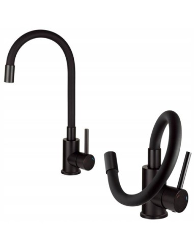 Bateria kuchenna stojąca Deante Luno czarna BOC_N72M