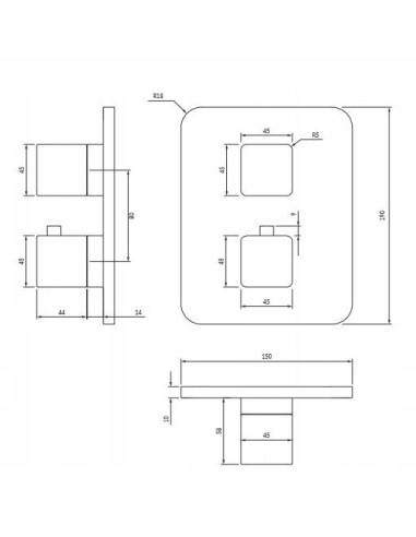 OMNIRES Parma Termostatyczny System Prysznicowy Podtynkowy Chrom SYSPM11CR