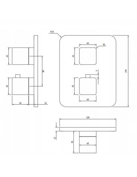 OMNIRES Parma Termostatyczny System Prysznicowy Podtynkowy Chrom SYSPM11CR