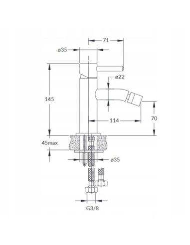 Bateria bidetowa Omnires Y Chrom Y1220CR
