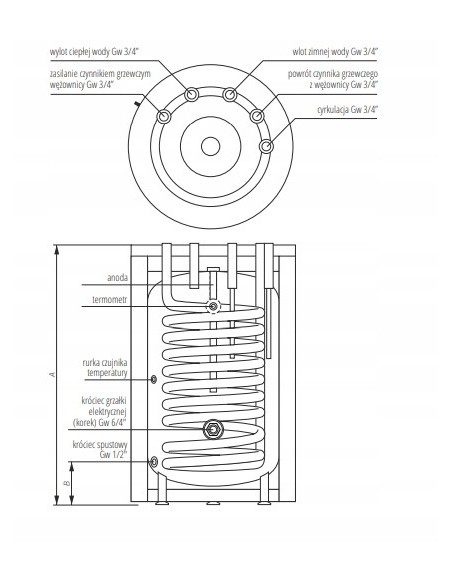 KOSPEL PODGRZEWACZ STOJĄCY SWK-140.A.TERMO-TOP.WHITE.PL