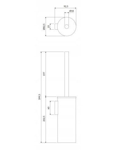 Omnires MODERN PROJECT szczotka chrom MP60621CR