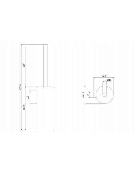 SZCZOTKA TOALETOWA WC MOSIĘŻNA ZŁOTO SZCZOTKOWANE MP60621GLB