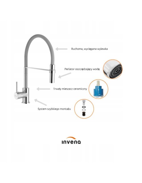 Bateria kuchenna stojąca Invena KAMELEON szary BZ29L05C