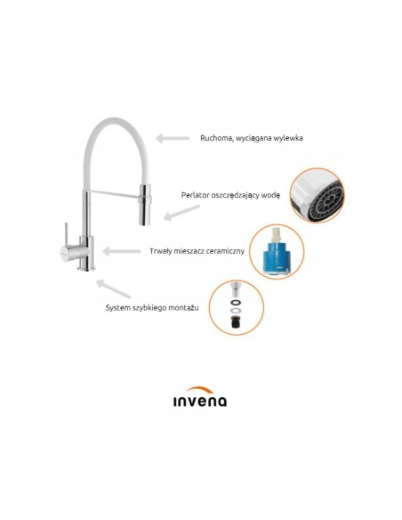 Bateria kuchenna stojąca Invena Kameleon biały BZ29L02C