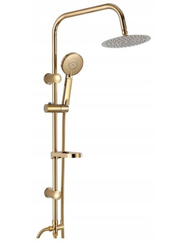 Bateria wannowa jednouchwytowa ścienna Invena GLAMOUR złoty BW02009V