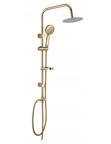 Bateria wannowa jednouchwytowa ścienna Invena GLAMOUR złoty BW02009V