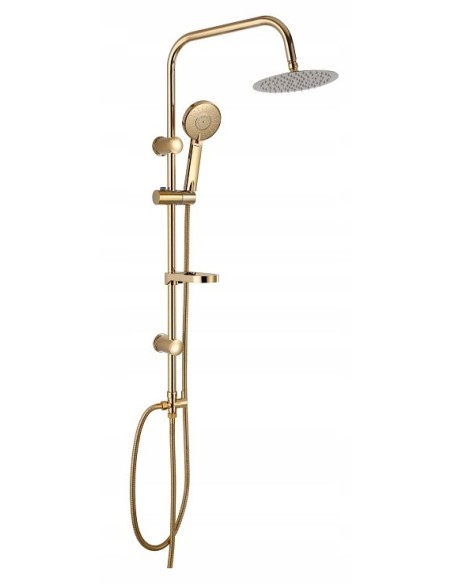 Bateria wannowa jednouchwytowa ścienna Invena GLAMOUR złoty BW02009V