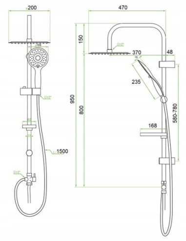 Bateria wannowa jednouchwytowa ścienna Invena GLAMOUR złoty BW02009V