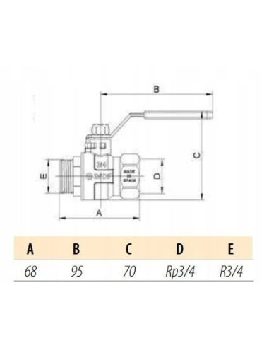 Zawór kulowy Arco 3/4'' M1129CR