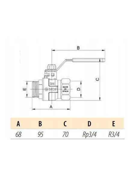 Zawór kulowy Arco 3/4'' M1129CR