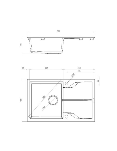 Zlewozmywak jednokomorowy Deante Andante granit czarny