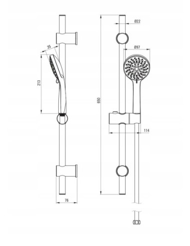 Zestaw prysznicowy natynkowy Deante Avis NGV_051K