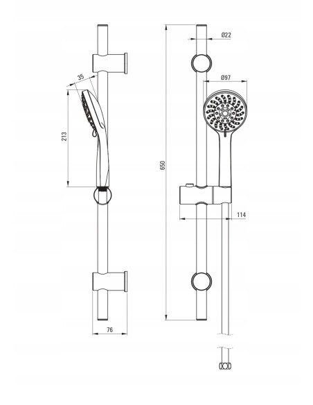 Zestaw prysznicowy natynkowy Deante Avis NGV_051K