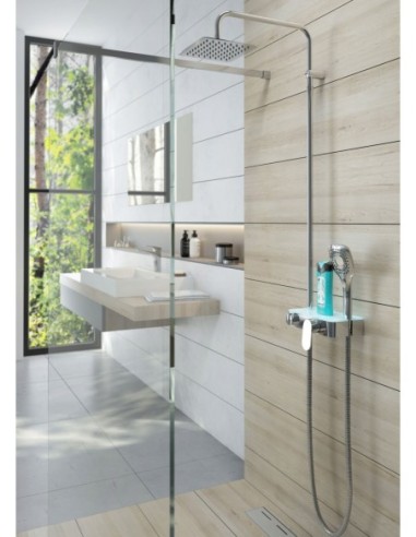 Zestaw prysznicowy z deszczownicą Deante Lobelia chrom NAC_01WM